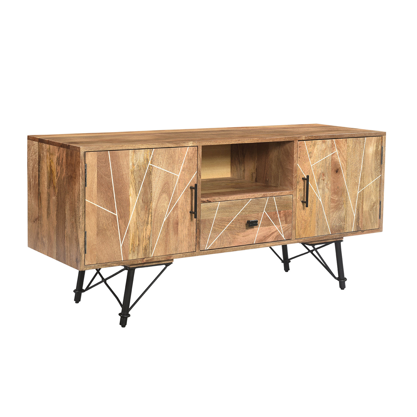 Mosaic Home Media Unit in Natural Finish