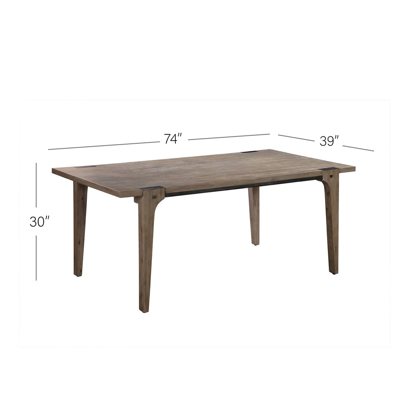 Iman Mid-Sized Dining Table in Light Brown Acacia