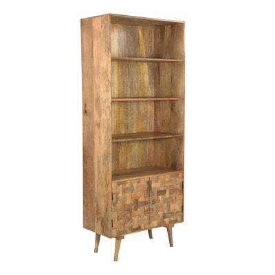 Clio 5-Shelf Bookcase in Light Honey Finish