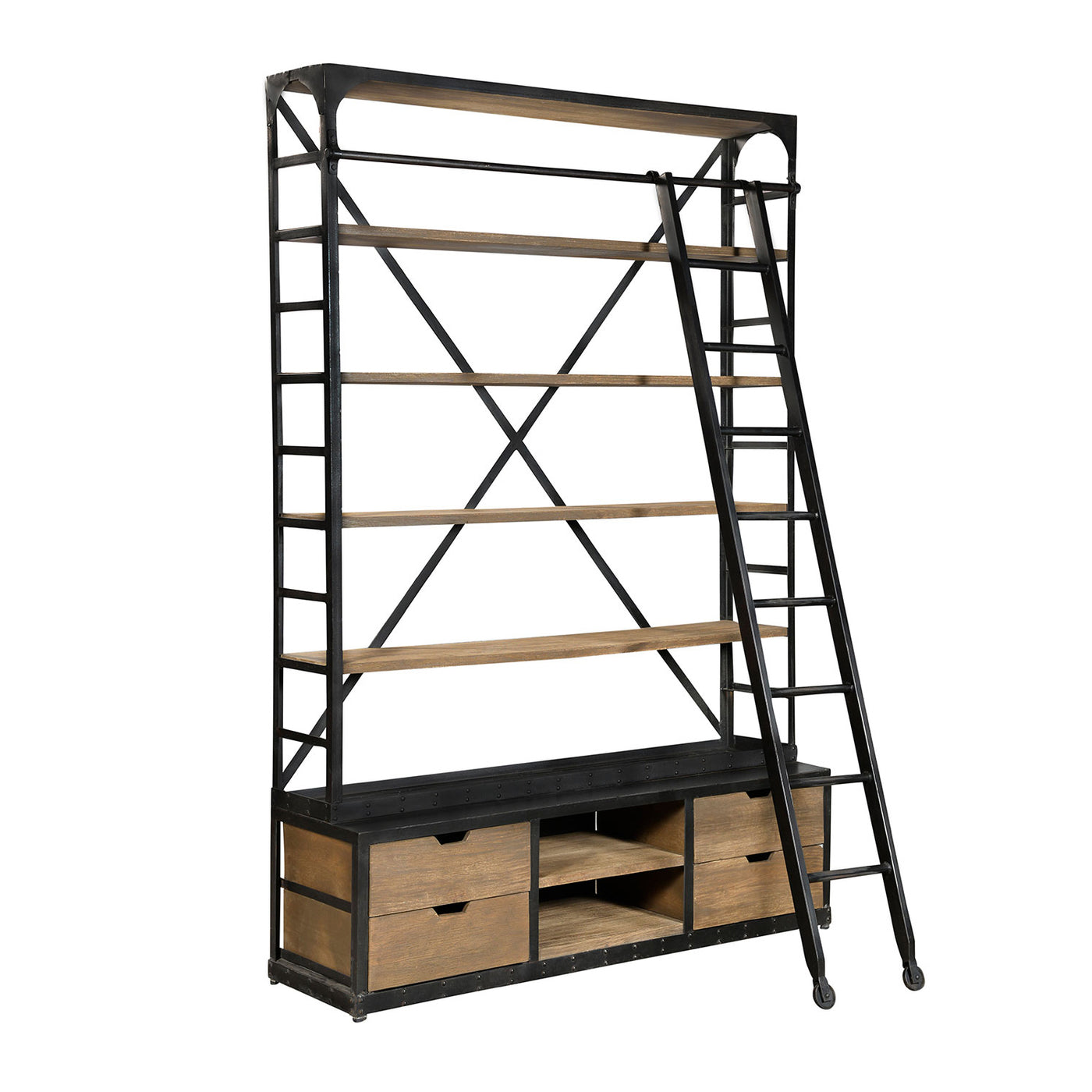 Industrial Double Hutch with Ladder