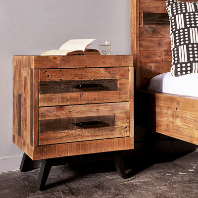 Dixon 2-Drawer Nightstand in Natural Finish