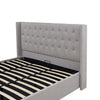 Harven Upholstered Bed Frame in Off White/Silver