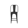Bois et Cuir's Industrial Series Dining Chair—Distressed Metal in Black—Tall